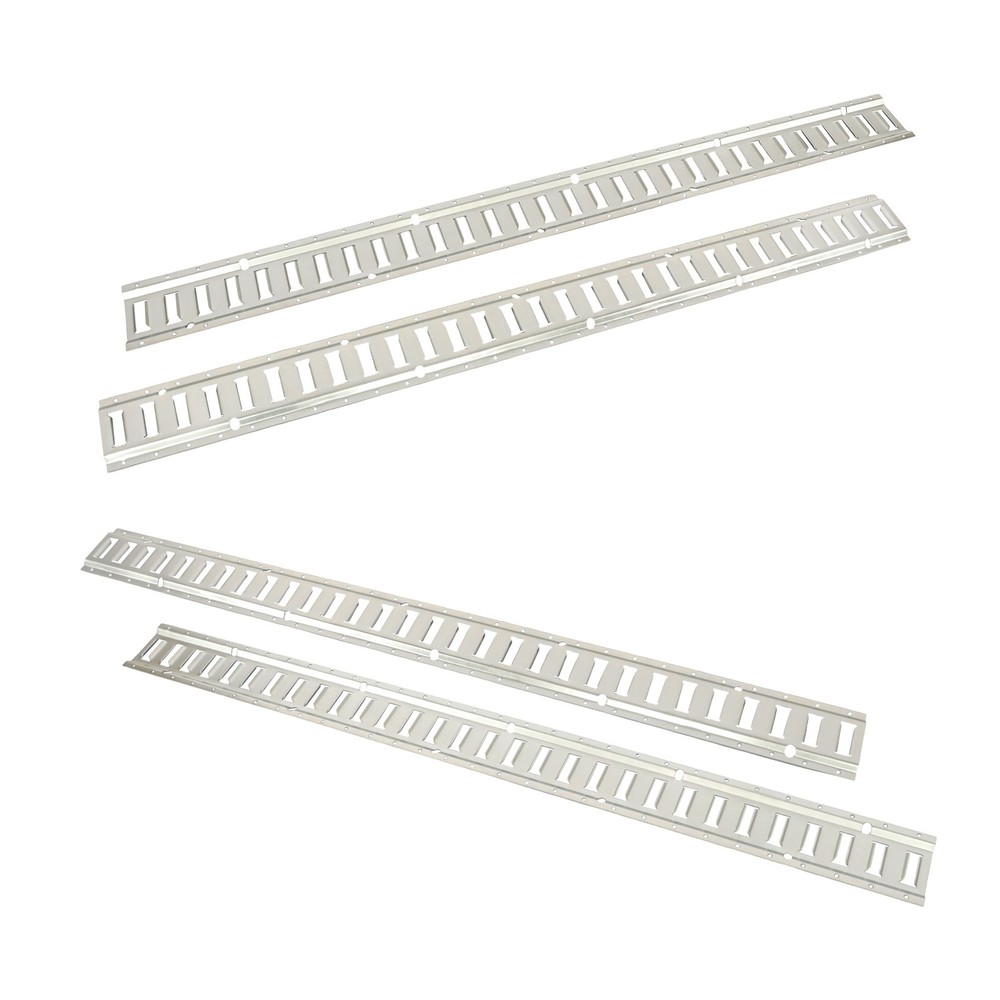 E Track Tie Down Rail Kit Silver Galvanized Carbon Steel Replacement Durable 4pc