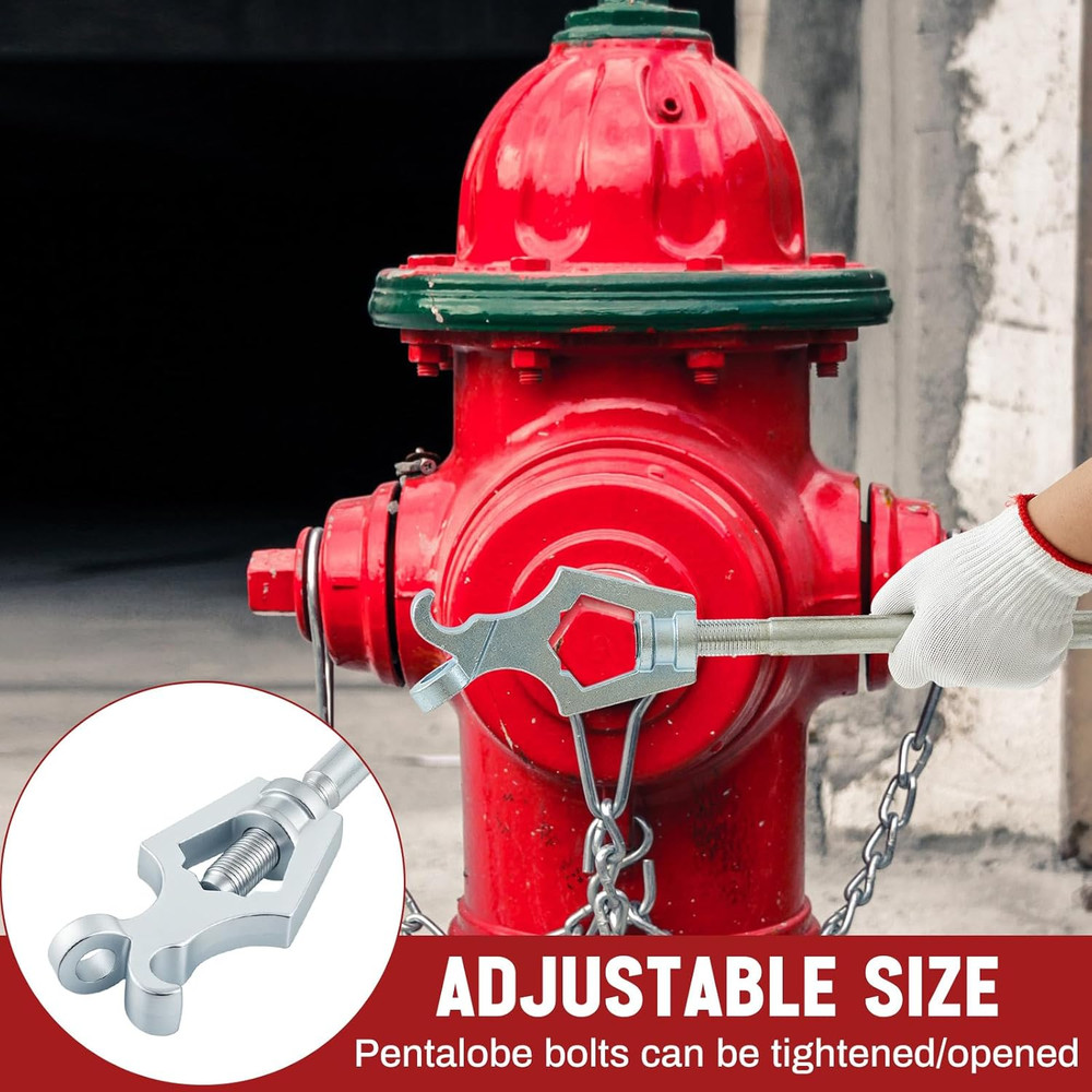 2 Pcs Fire Hydrant Wrench 3 Position Adjustable Multifunctional Hydrant Wrench,