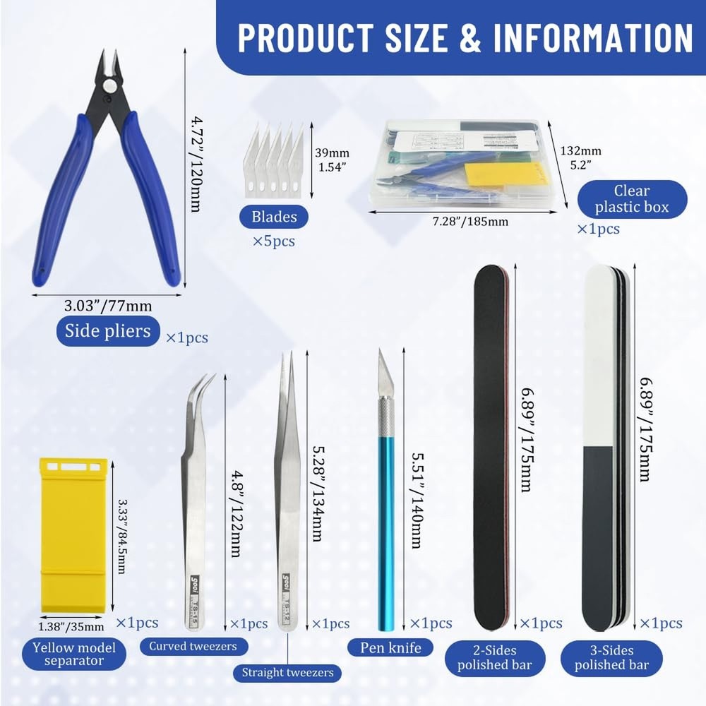 Bigstone 13 PCS Model Tools Kit Hobby Building Tools Set Modeler Basic DIY To...