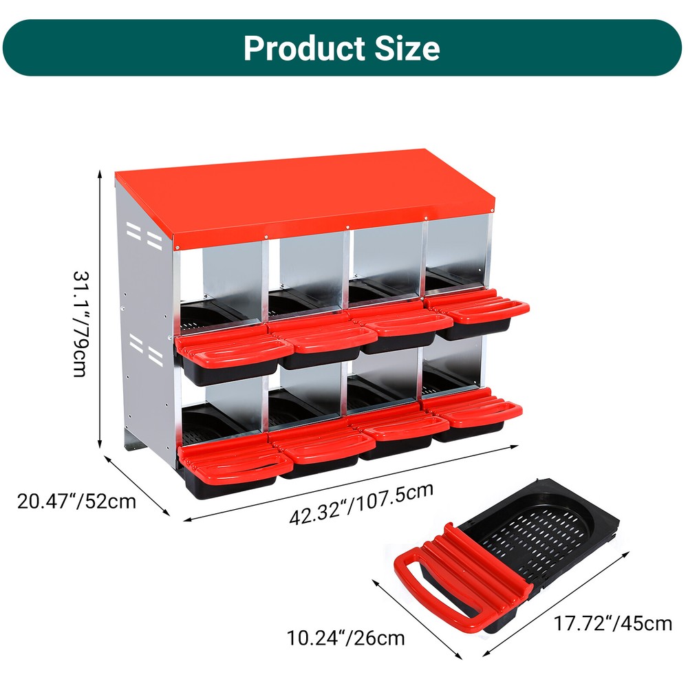 Chicken Nesting Box, 6/8/10 Compartments Nesting Box Nesting Boxes for Chicken