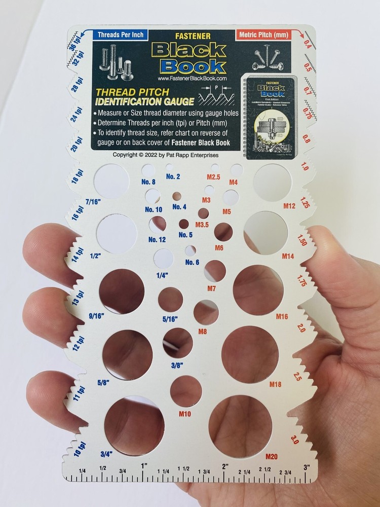 Thread Pitch Identification Gauge - Measure or size thread diameter, determine..