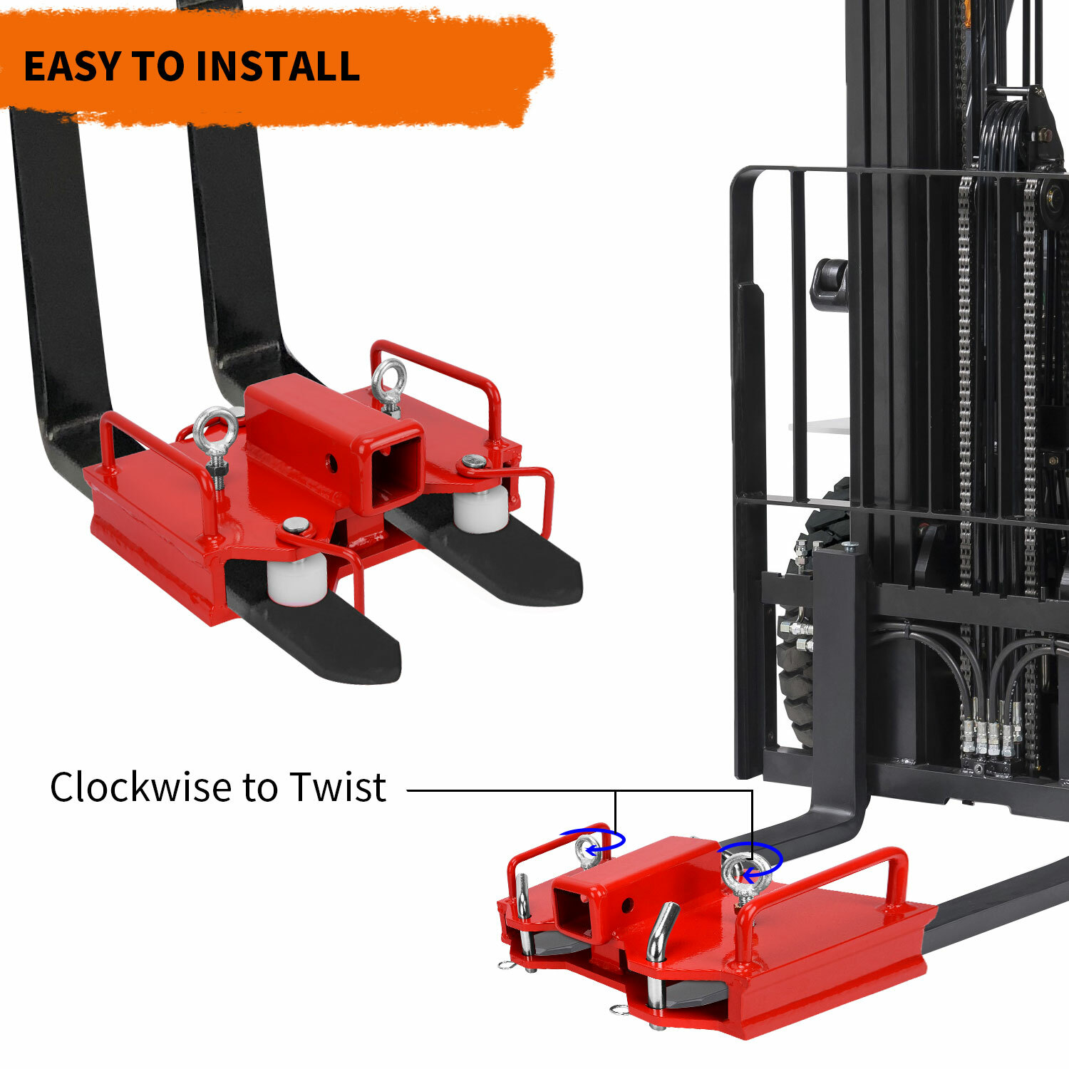 2'' Forklift Trailer Hitch Receiver Tow Hitch Attachments for Dual Pallet Fork