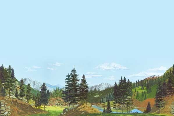 Walthers ~ Layout Control System ~ Tall Timber Background Scene ~ 949-702