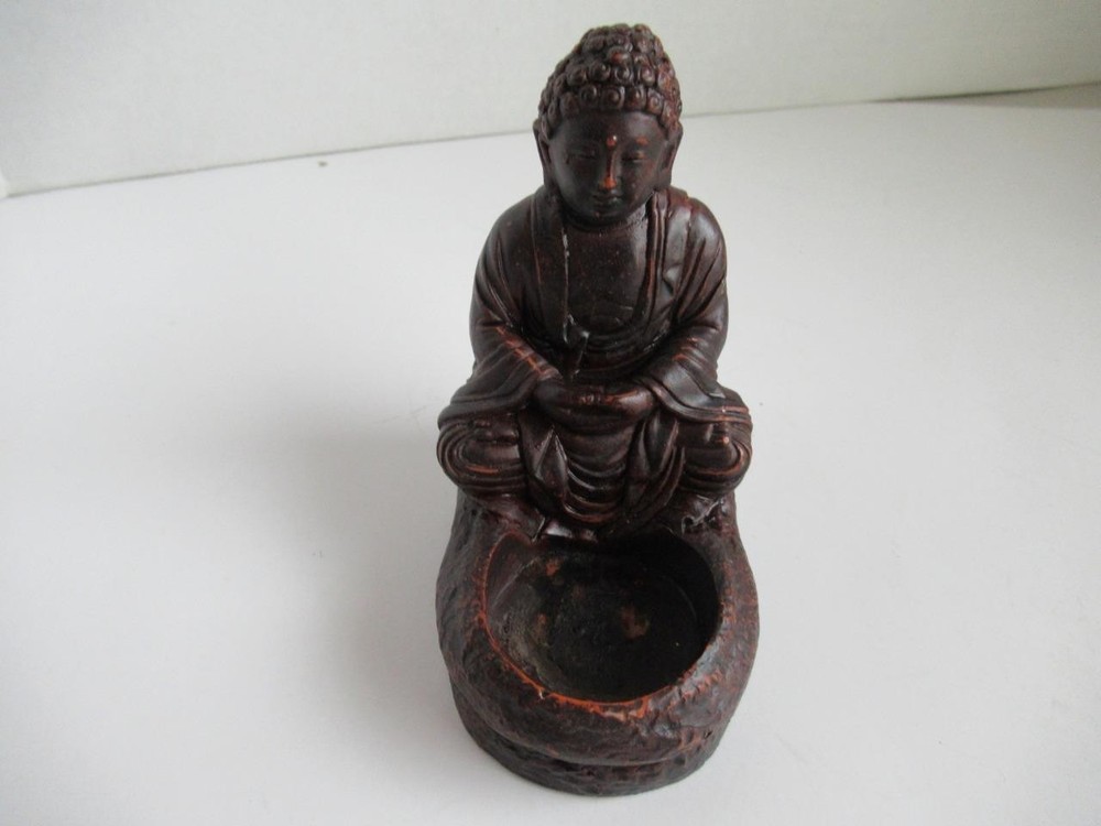 Stone Buddha Incense Burner Figure