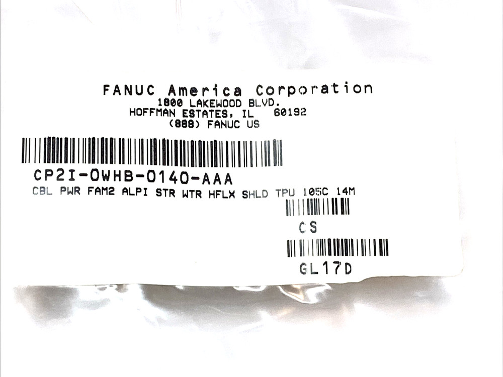 FANUC CP2I-0WHB-0140-AAA Control Cable Assembly CNC/Robot Interface