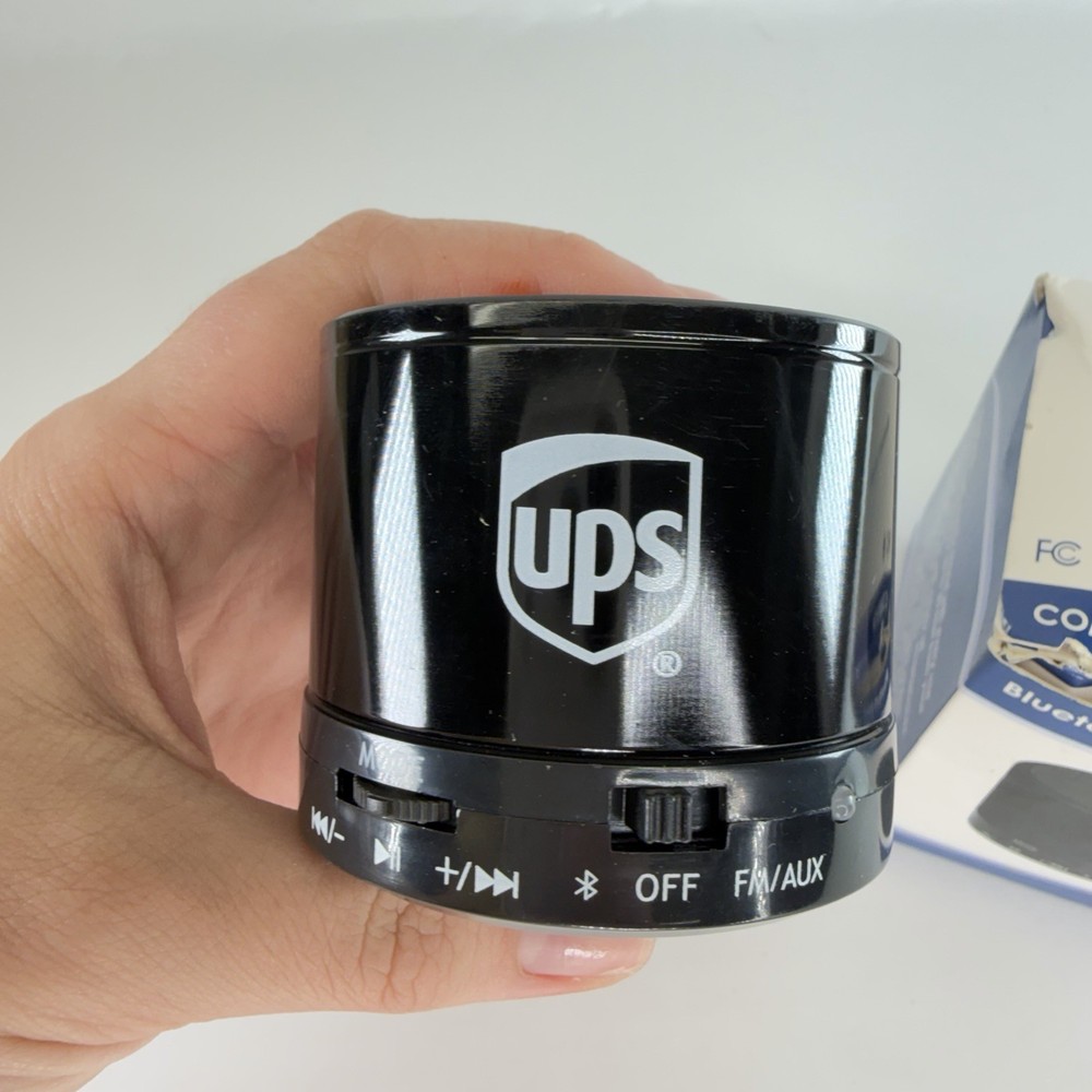 UPS Postal Service Speaker Black Metal Bluetooth Portable Mini
