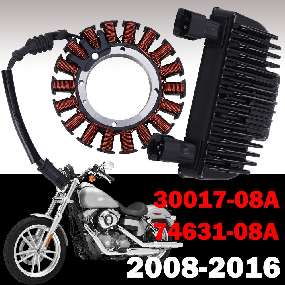 For Harley Dyna 2008-2016 3-PHASE Stator Coil & Voltage Regulator Rectifier US