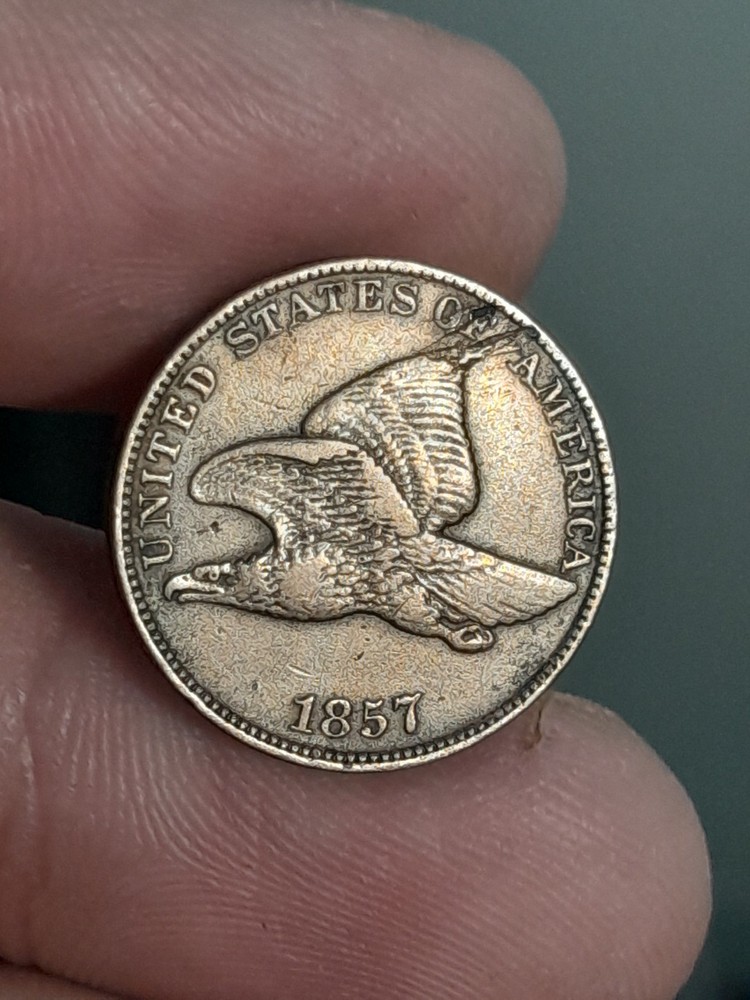 1857 Flying Eagle Cent VF (Obverse Damage) #2