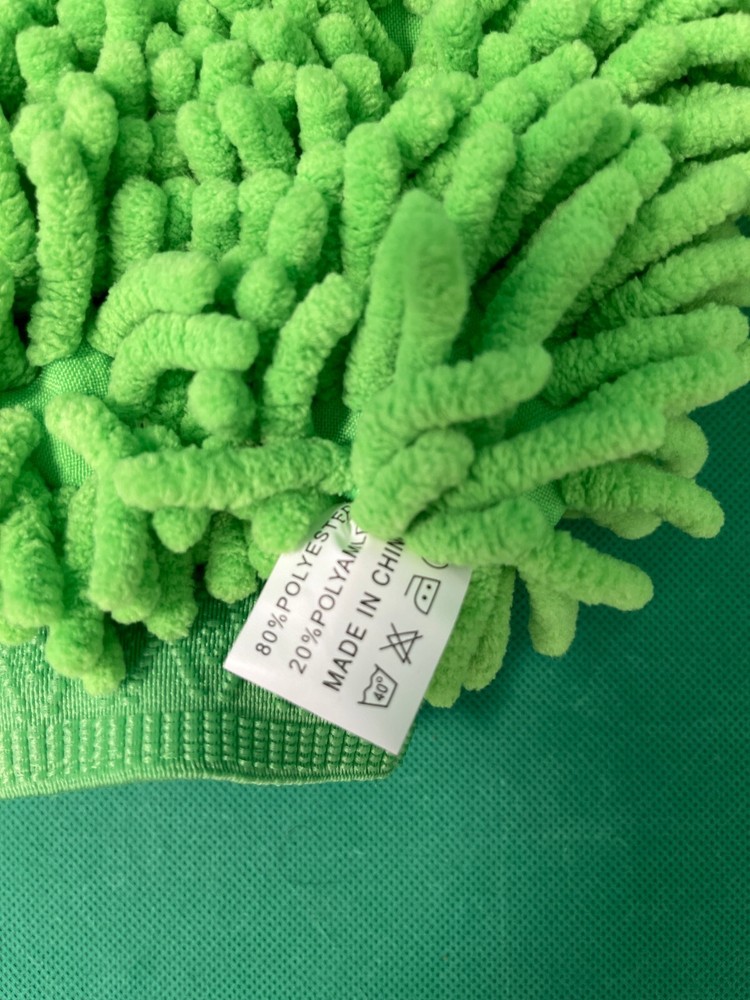 Microfiber Chenille Wash Mitt Double Side Reusable Gloves - Green