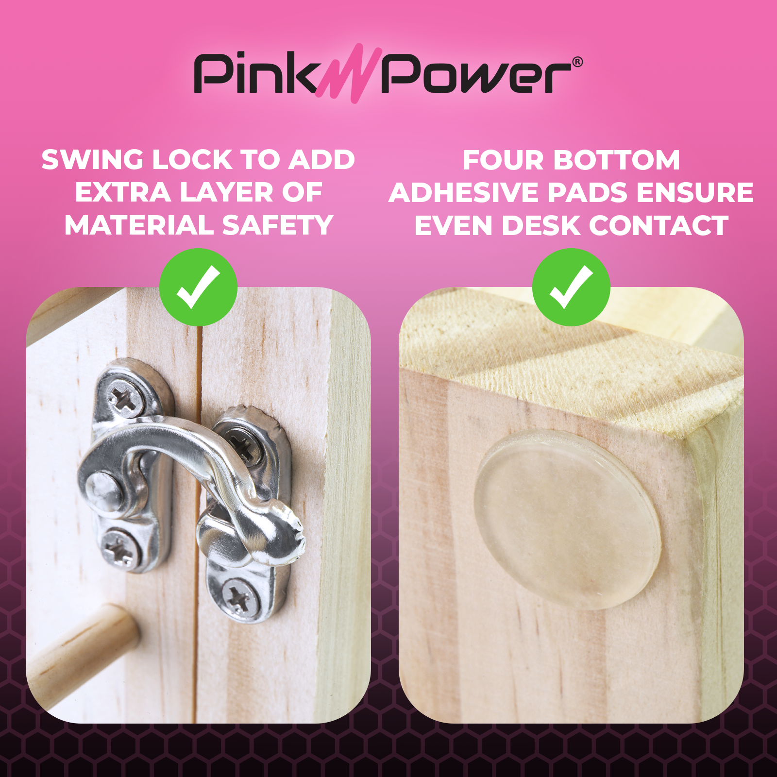 Pink Power 84 Spool Thread Holder – 360° Rotating Wooden Rack for Craft & Sewing