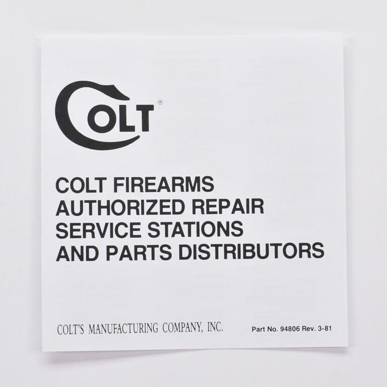 Colt Combat Commander, Commander (Ltwt) Manual PLUS. 1981. Free Shipping!