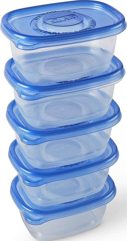 5 Pack 24 Oz Medium Rectangle Food Storage Containers - Freezer, Microwave Safe