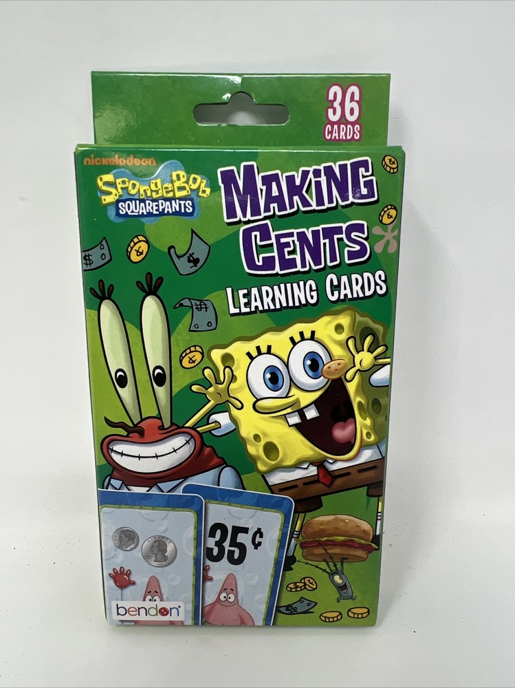SpongeBob SquarePants Making Cents Learning Cards  36 Cards count