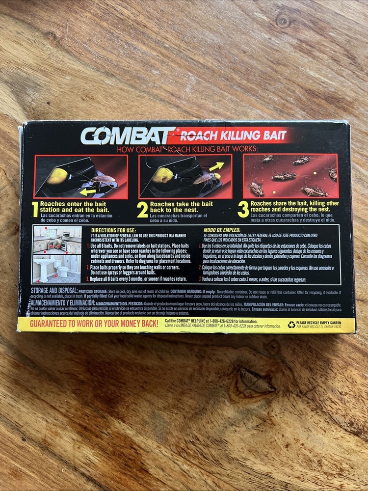 Combat Roach Killing Bait Stations for Small and Large Roaches, 6 Count