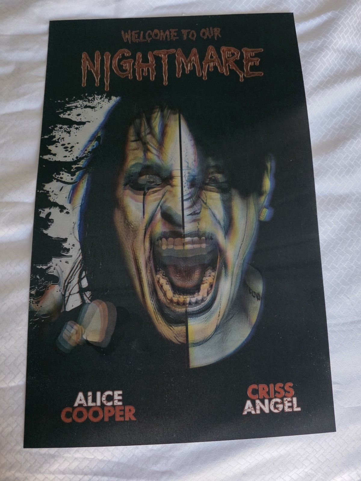 RARE Alice Cooper & Cris Angel Welcome to our nightmare 16x10 lenticular show...