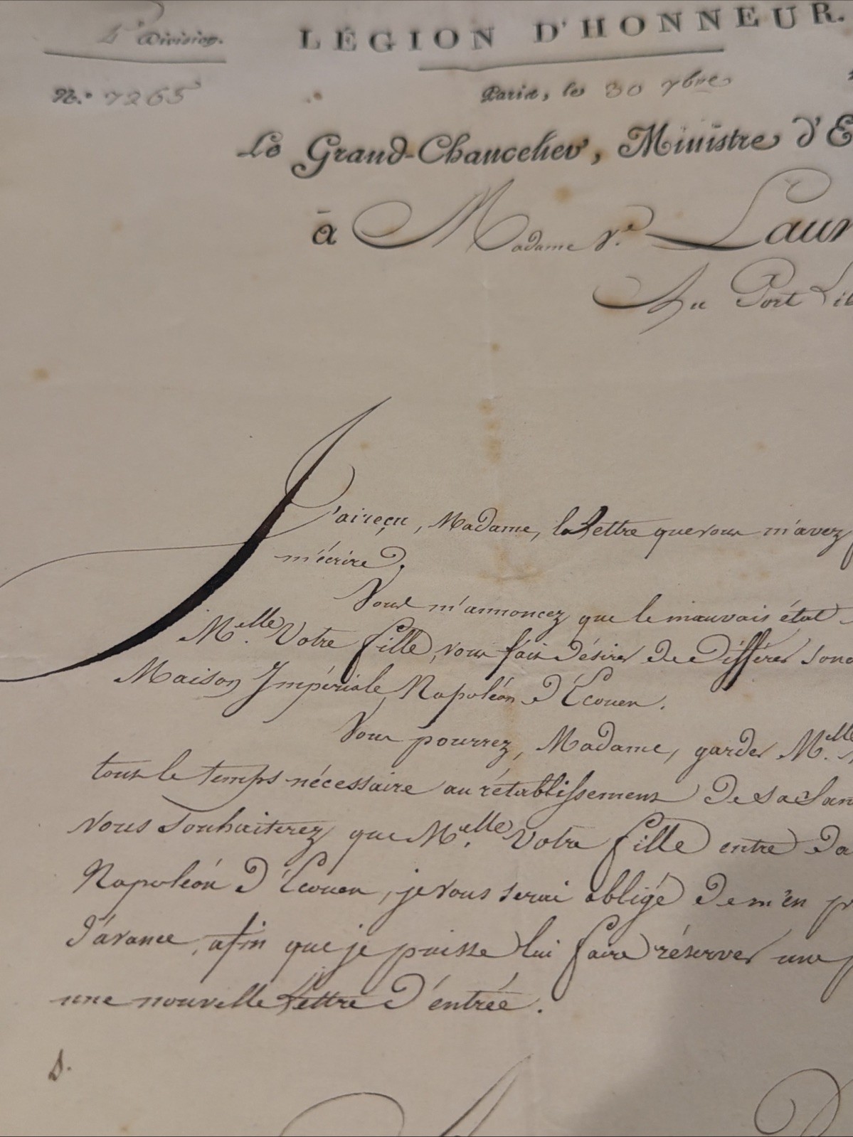 1812 Napoleon Era French Document Légion d’Honneur Signed Lacépède Imperial