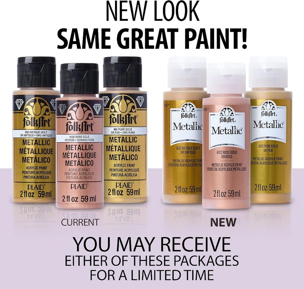 Folkart Assorted Metallic Acrylic Paint - Solid Bronze, 2 Fl Oz