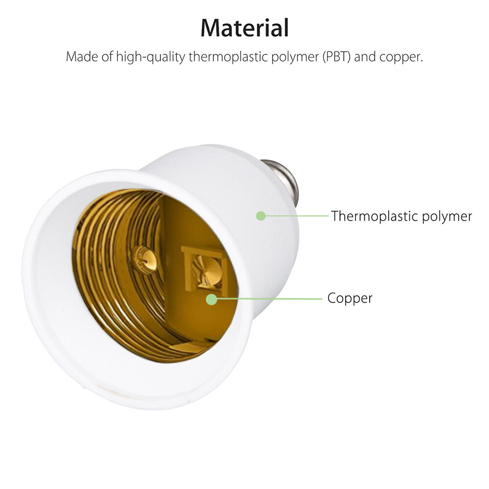 10Pcs E12 To E26 / E27 Socket Adapter Chandelier Converter Light Base Adapter