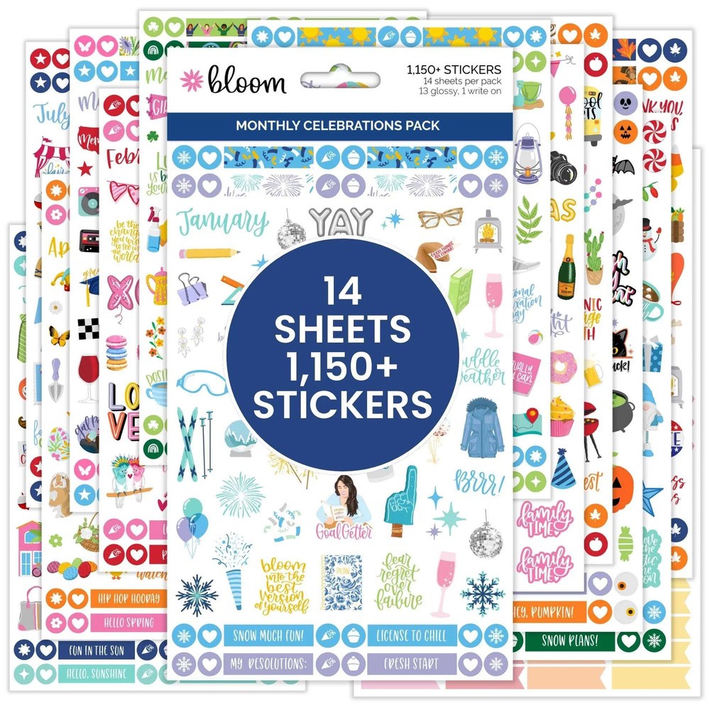Planner Sticker Value Pack | Monthly Celebrations – Bright