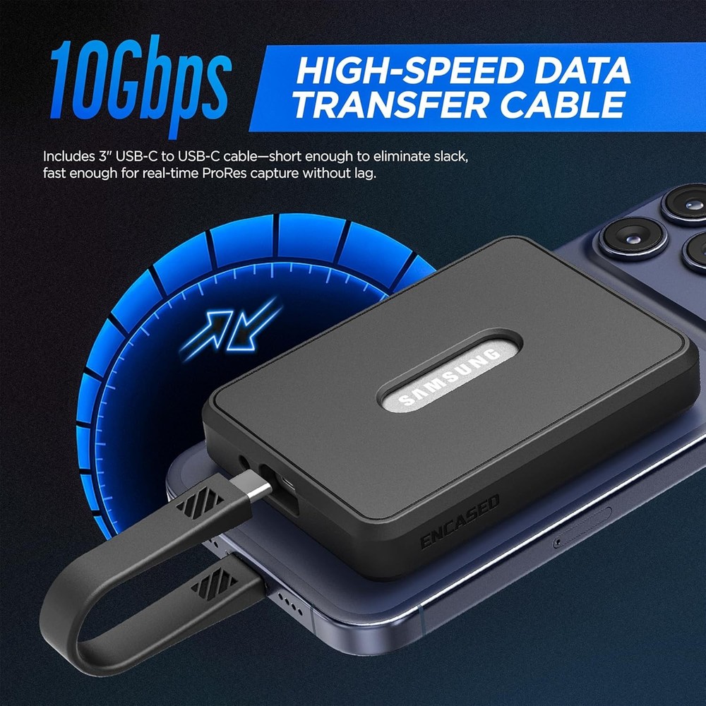 Magnetic Case for Portable SSD with Data Cable