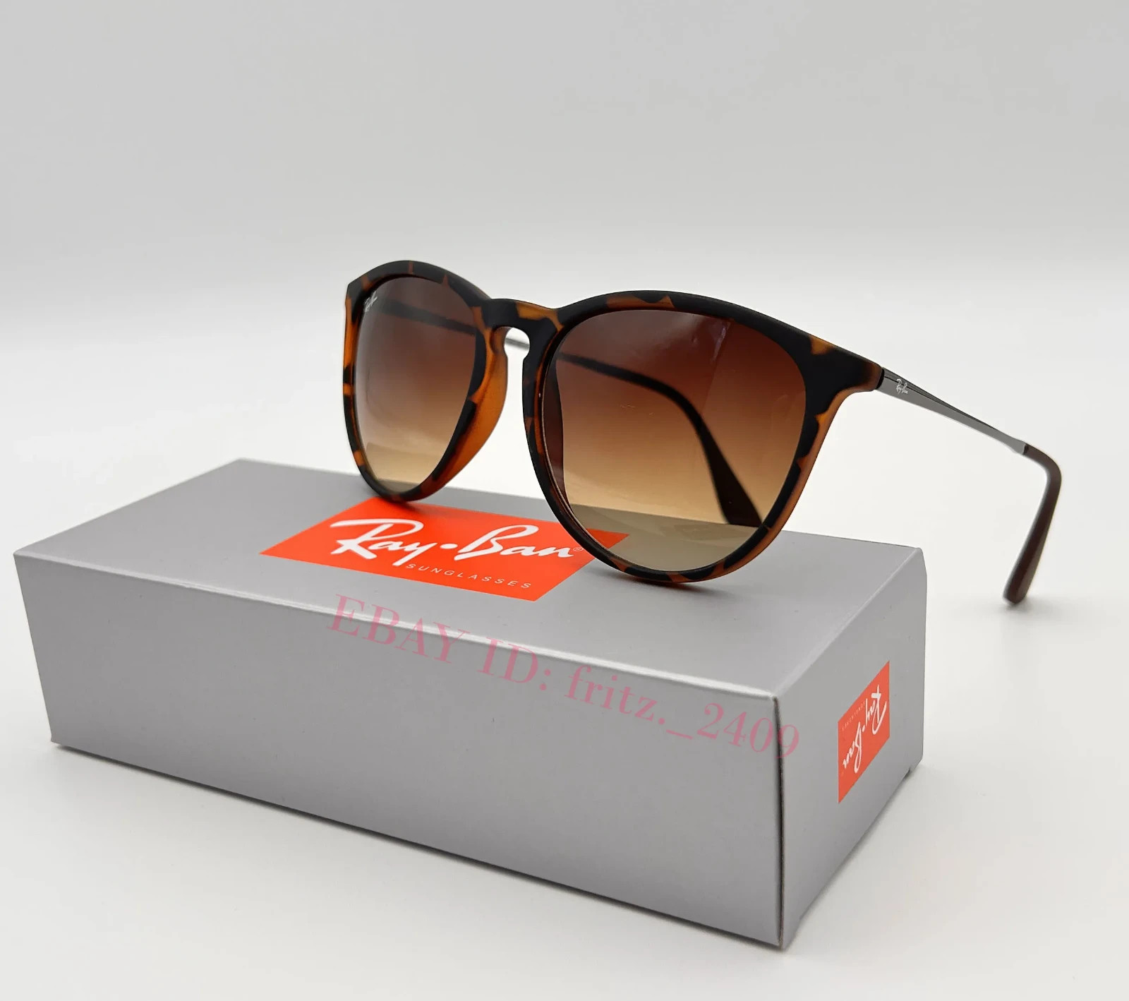 RB4171 Erika by Ray‑Ban: Tortoise Shell Frame, Ombre Brown Lens Sunglasses