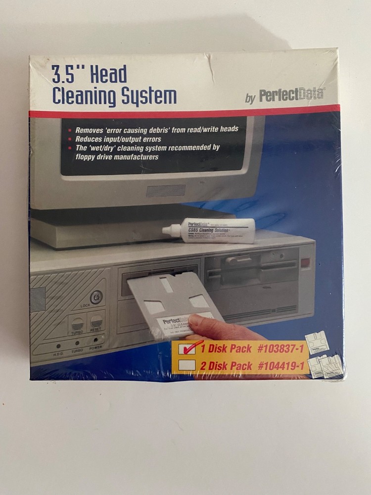 PerfectData 3.5" Head Cleaning System Disk Kit New-Sealed (Vintage)