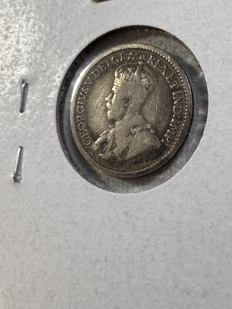 1912 Canada 5 Cents Silver Coin Cleaned