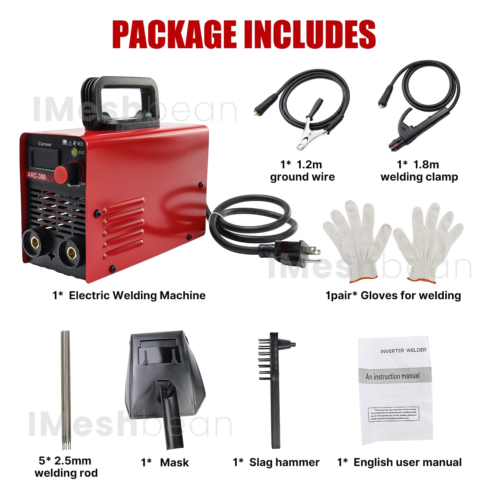 300AMP Mini IGBT ARC Welding Machine Inverter DC MMA Electric Welder Stick 110V