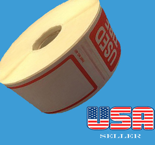 Tire Label - USED TIRE 1 ROLL OF 300 STICKERS 6" X 2.5" (150mm x 63.5mm)