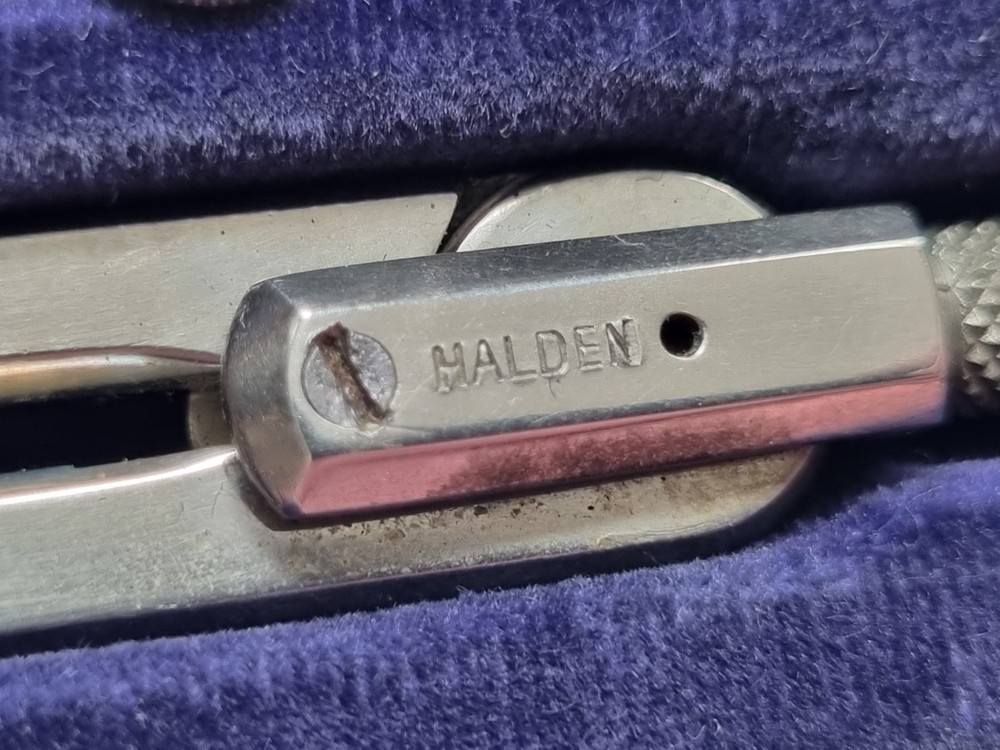 VINTAGE CASED SET HALDEN PREMIER DRAWING INSTRUMENTS FLAT PATTERN - BRITISH MADE