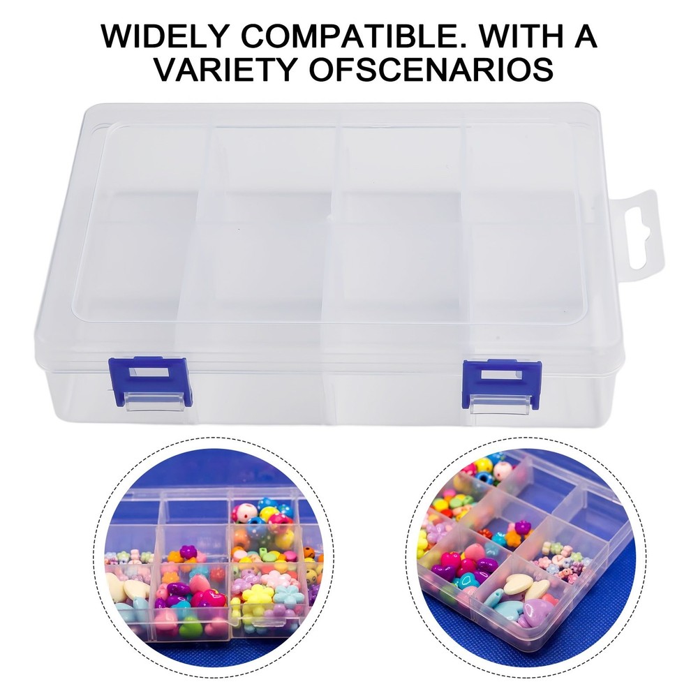 Bead Earring Storage Box Adjustable Compartment Display Organizer Dustproof