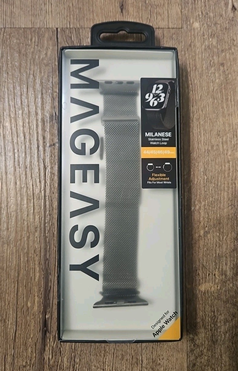 MAGEASY APPLE WATCH BAND for 44/45/46/49mm MILANESE Stainless Steel Loop