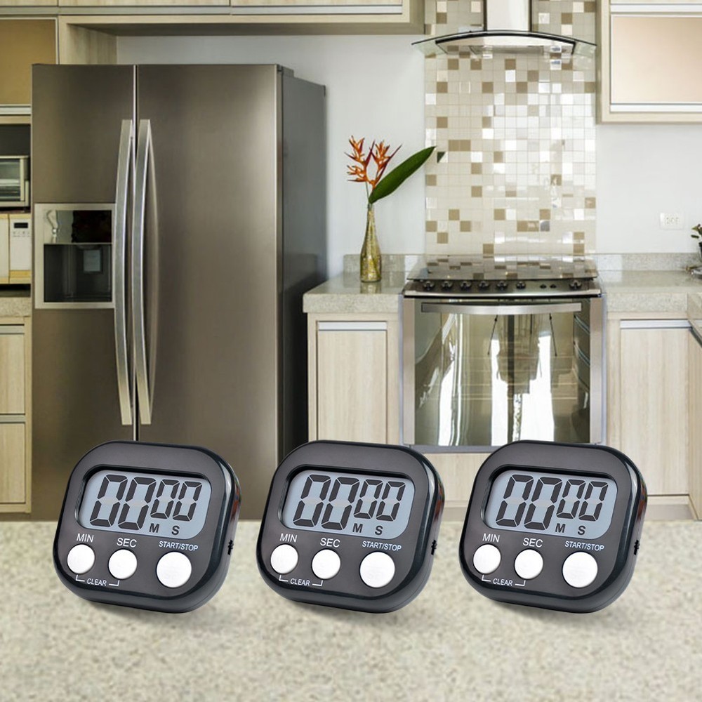 Digital Timer Set 3 PCS With Folding Stand Loud Alarm For Kitchen Classroom