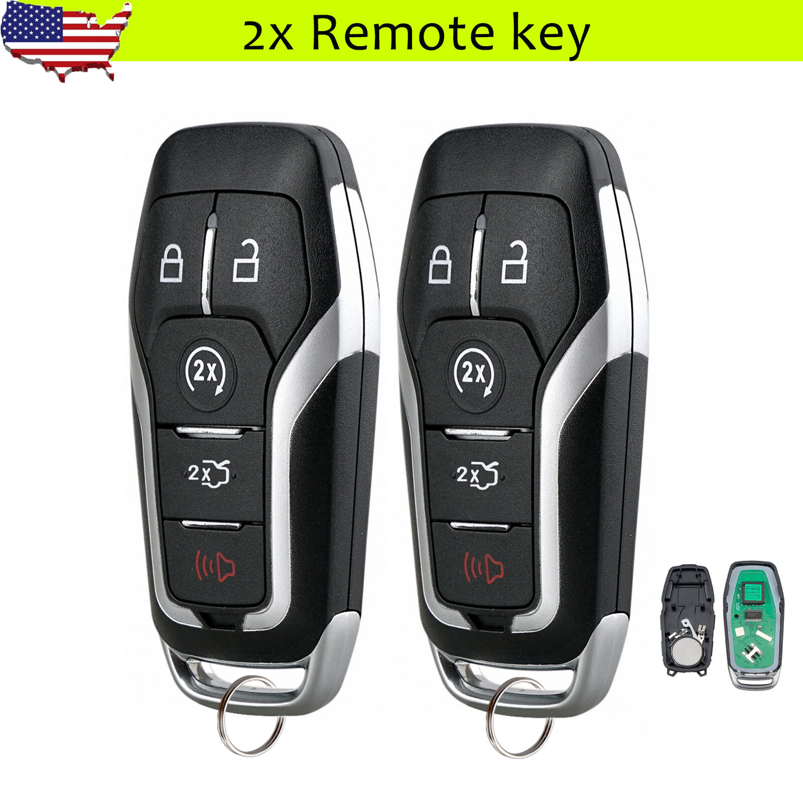 2 For 2015 2016 2017 Ford Edge Explorer Mustang Fusion Smart Prox Remote Key Fob