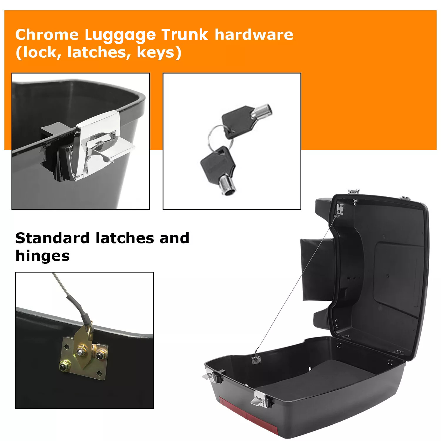Chopped Luggage Trunk For 1997-2013 Harley Davidson Touring Street Electra Glide