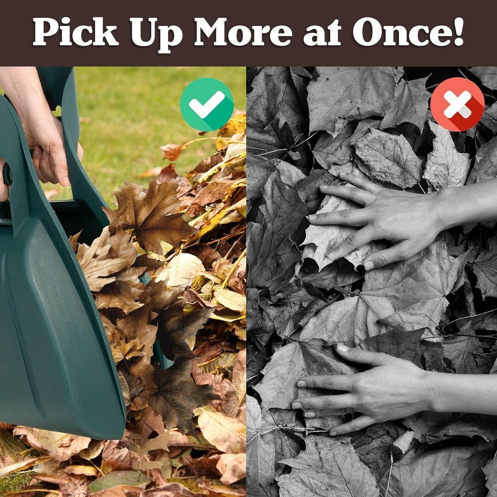 Portable Leaf Scooper Handheld Garden Leaf Collector with Ergonomic Handle