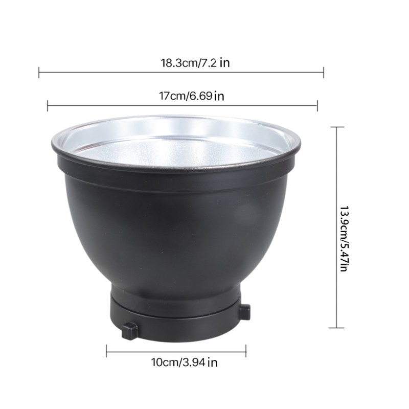 Standard Reflector Diffuser Cover Lamp Shade Dish 55° Light Angle Bowen Mount