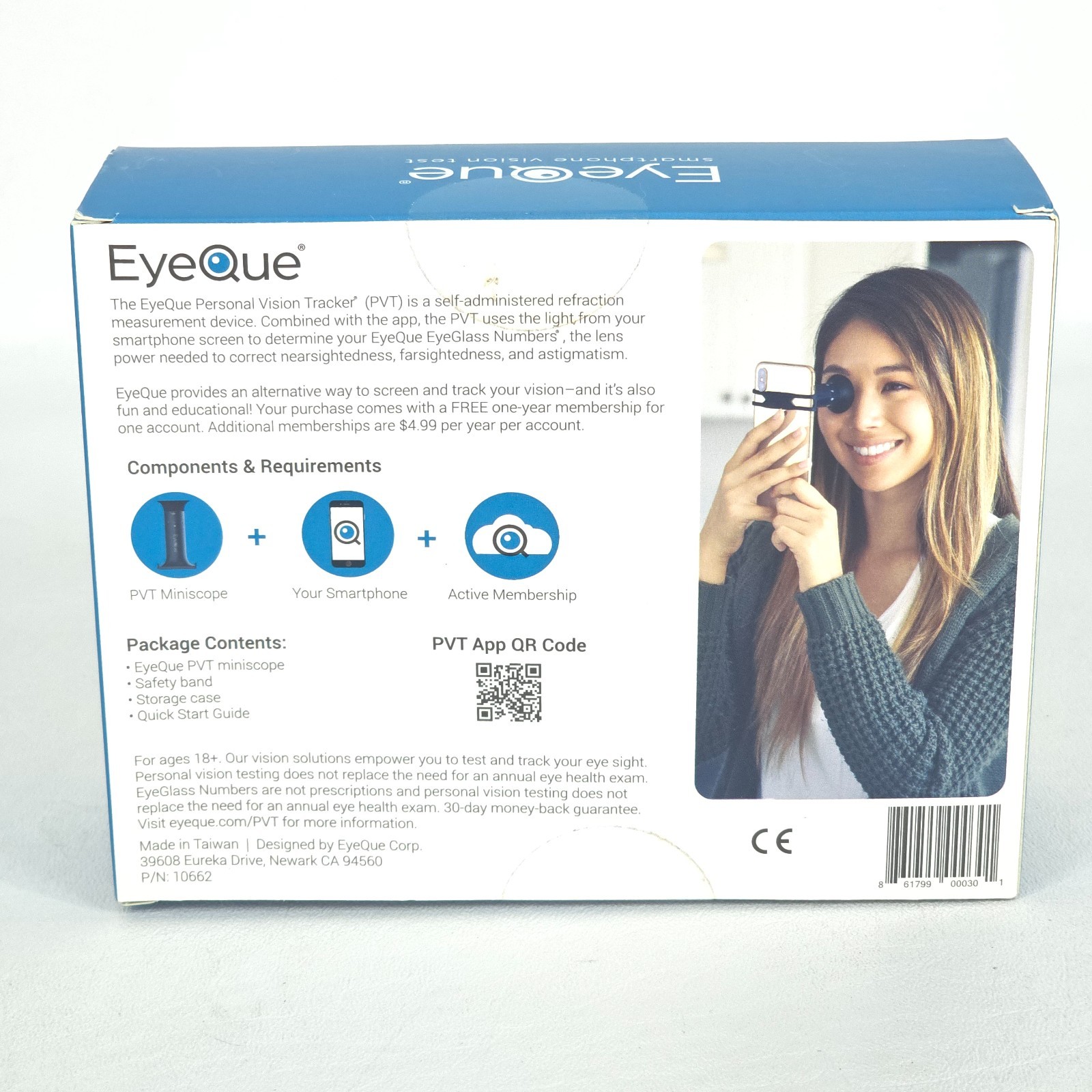 NEW EyeQue Personal Vision Tracker Ophthalmic Refractometer Home Test Kit Sealed