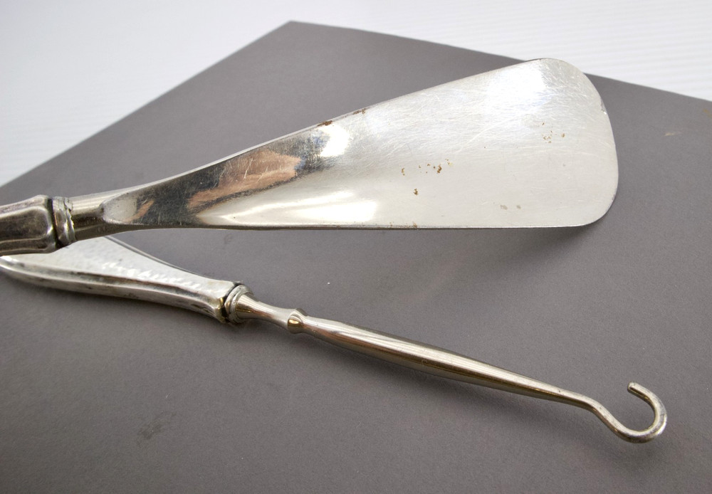 Antique Sterling Silver Handled Shoe Horn & Button Hook