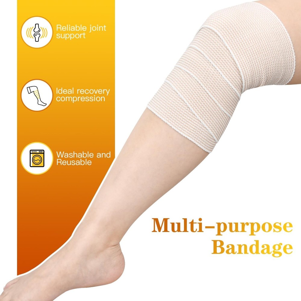 6 Pack Reusable Compression Bandage Wrap