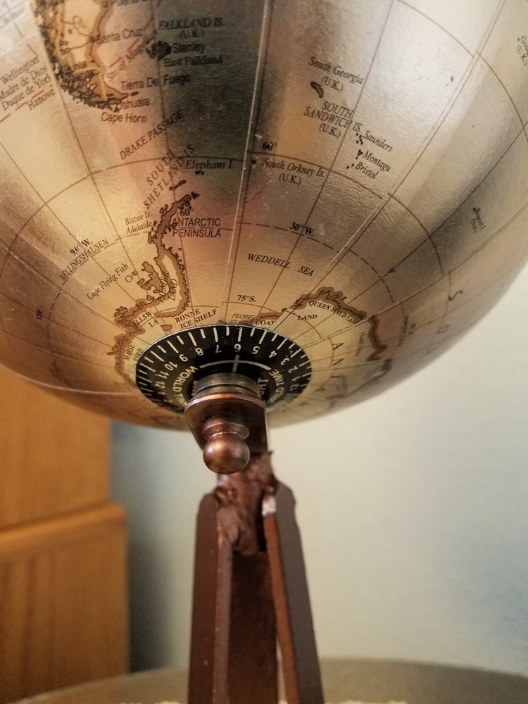 Preowned 14 inch Copper Colored Tabletop Globe