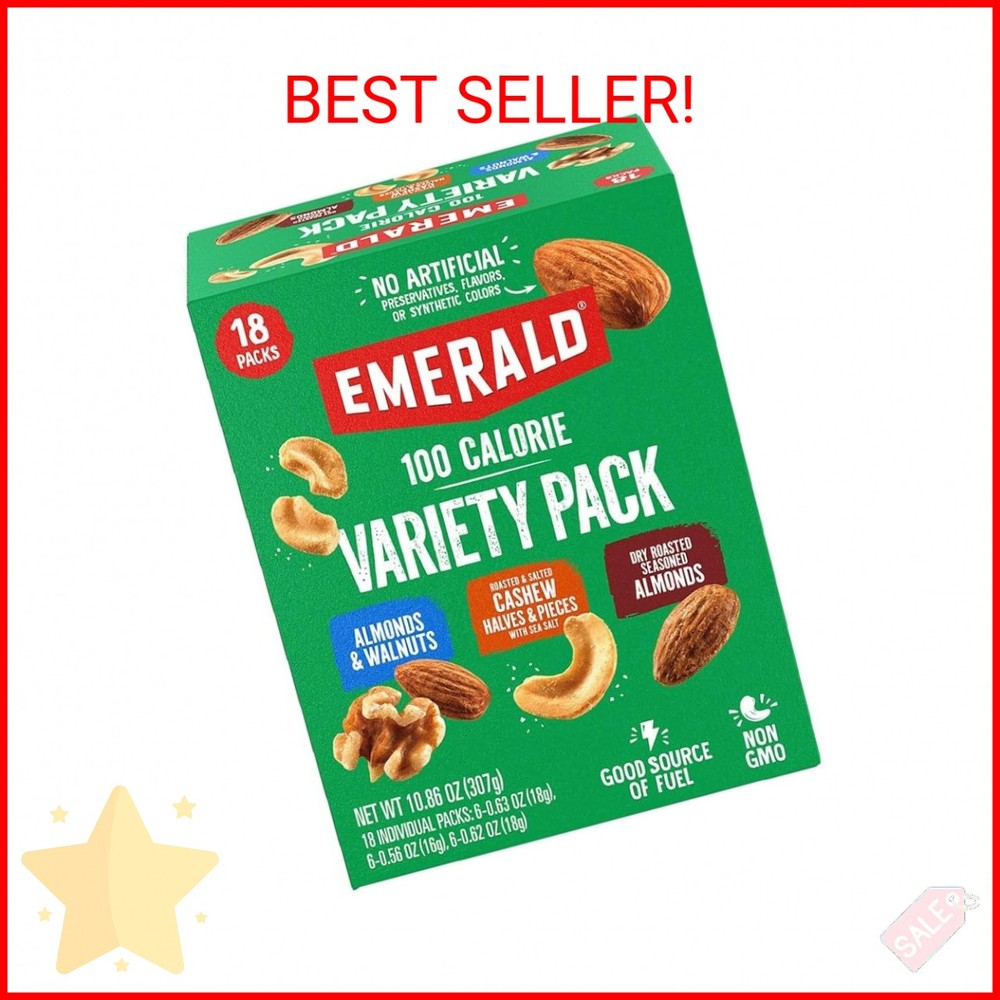 Emerald Nuts Mixed Nuts Variety Pack 18ct (1-Pack) , 100-Calorie Individual Pack
