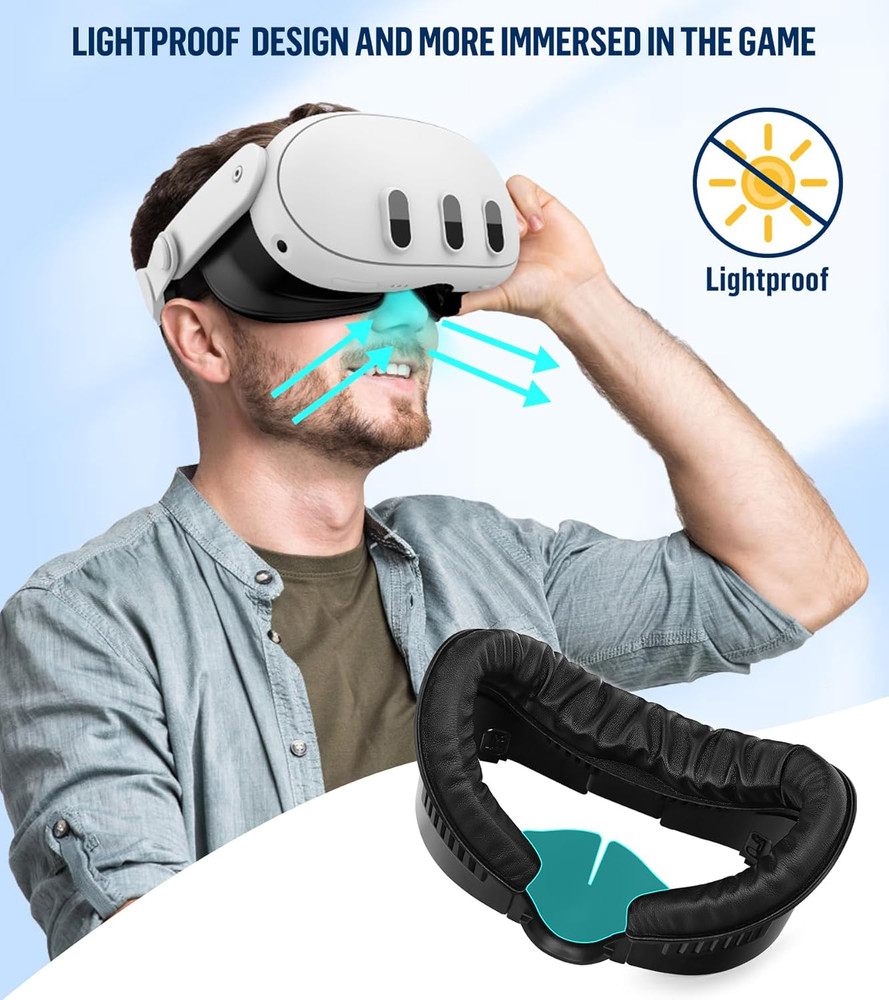 Facial Interface & Face Pad Cushion Compatible with Meta/Oculus Quest 3 Accessor