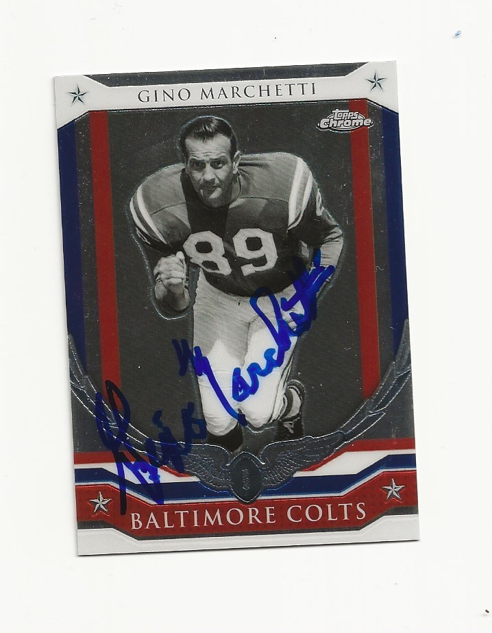 GINO    MARCHETTI     COLTS      AUTOGRAPHED    CARD