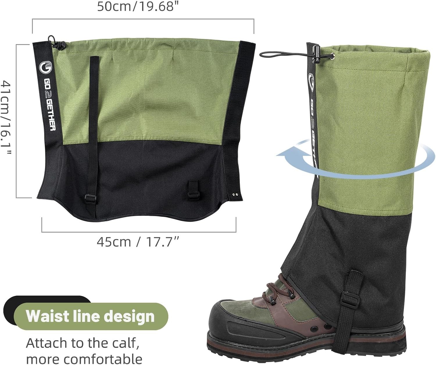 Leg Gaiters – Waterproof and Adjustable Snow Boot Gaiters for Hiking, Walking,