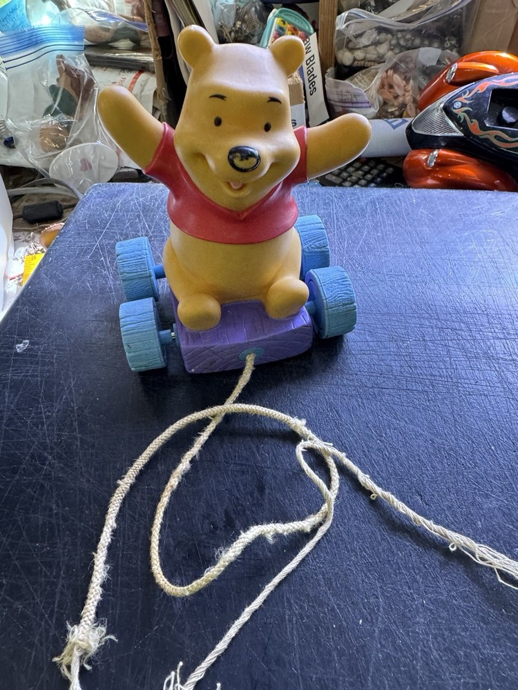 Vintage Disney Winnie The Pooh Pull String Toy Pull A Long
