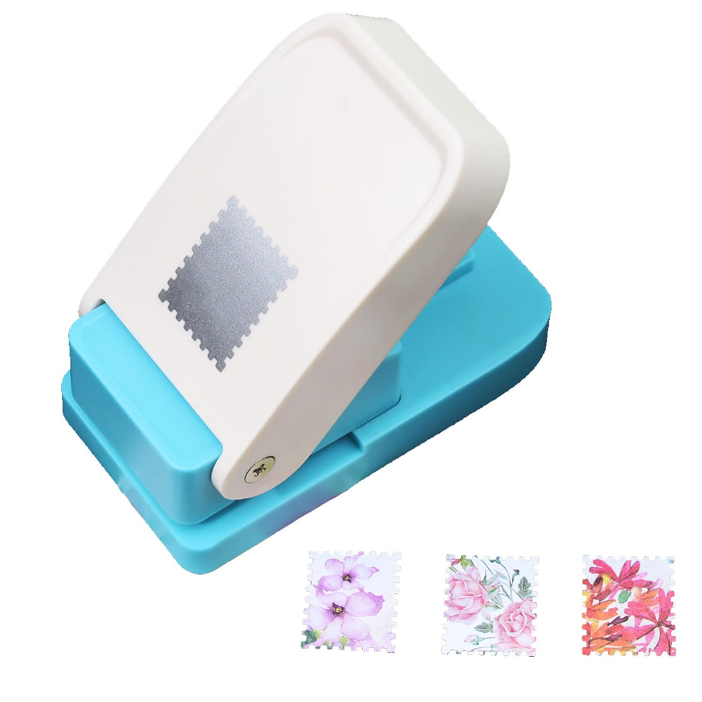 1X0.8Inch Rectangular Postage Stamp Puncher Rectangle Lever Action Punch Paper