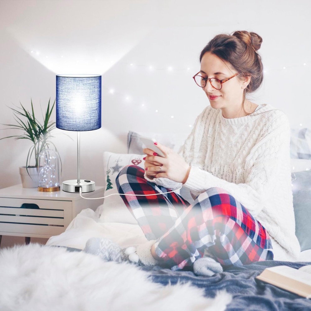 3 dimmable bedside lamps 5000K fluorescent bulbs