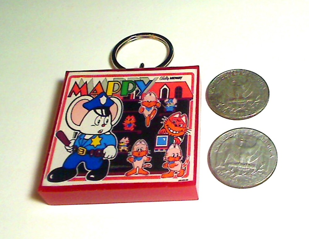 Mappy Arcade Marquee Coin Door accessory Keychain