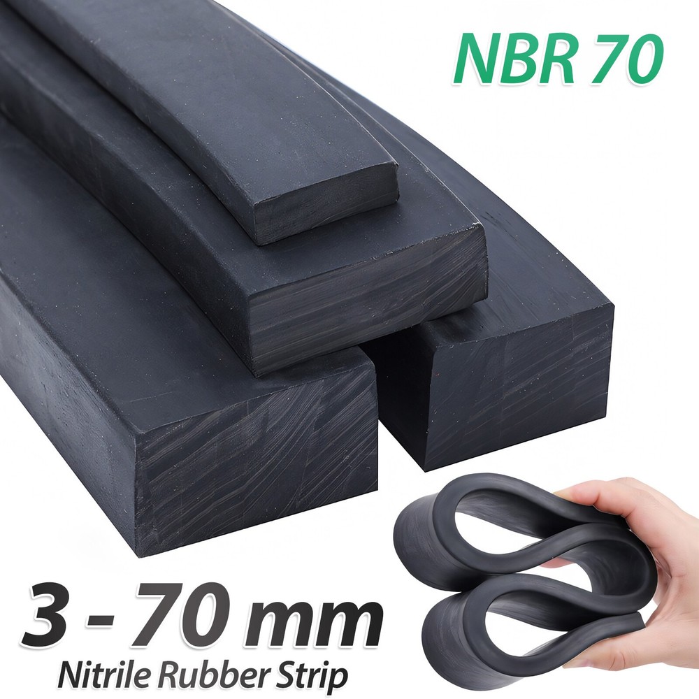 3mm to 70mm - Various sizes & Thicknesses - Solid Nitrile NBR Rubber Strip